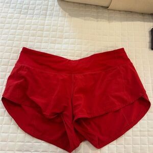 lululemon speed up shorts red